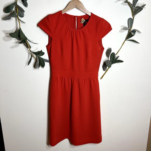J.Crew Red Cap Sleeve Dress LAST CALL - Picture 1 of 5